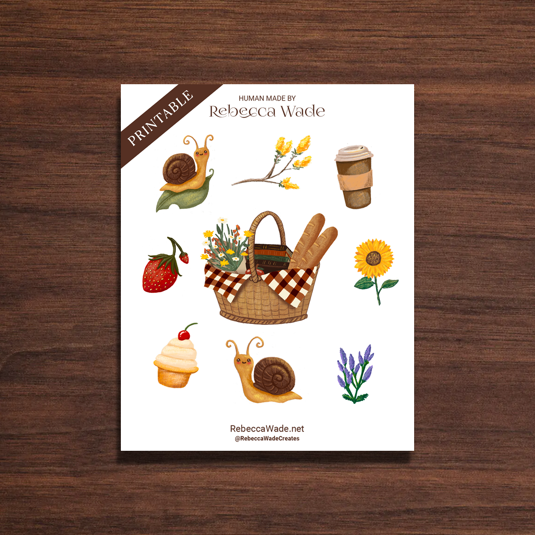 Printable Stickers: Picnic