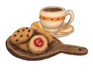 Coffee and cookies sketch